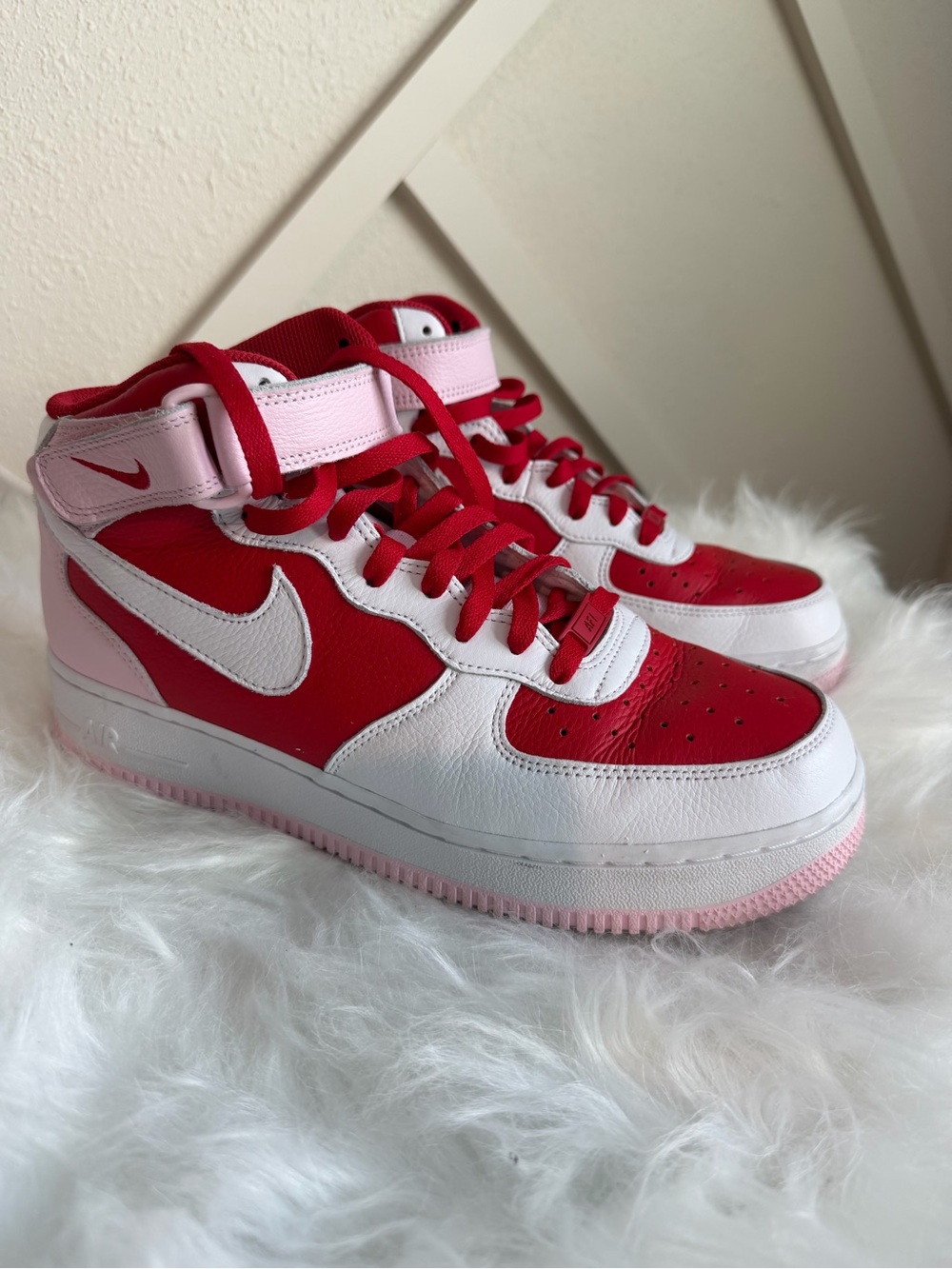 Nike Mid-Top Sneakers in Red, Pink & White